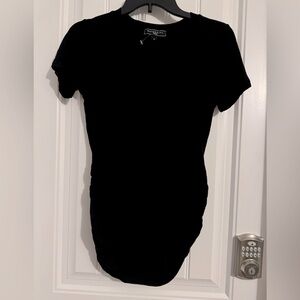 Great Maternity Vibes size S black short sleeve v-neck t-shirt NWOT